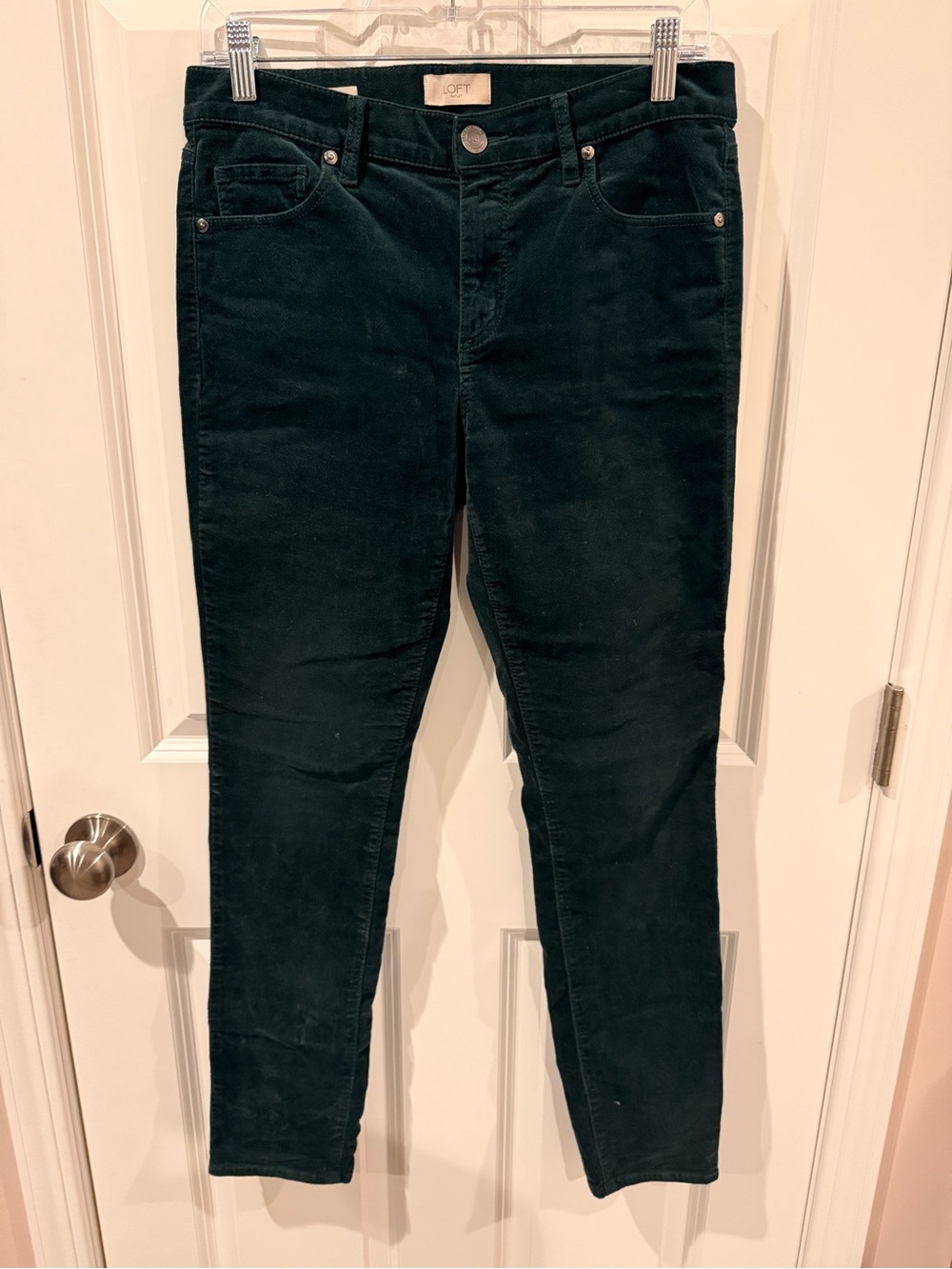 Ann Taylor LOFT Modern Skinny Dark Green Corduroy Jeans Size 6